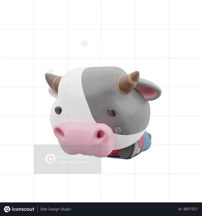 Cow Face  3D Illustration