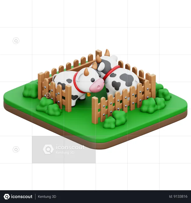 Cow Farm  3D Icon