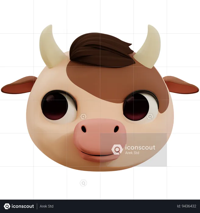 Cow Haughty Emoji Emoji 3D Icon