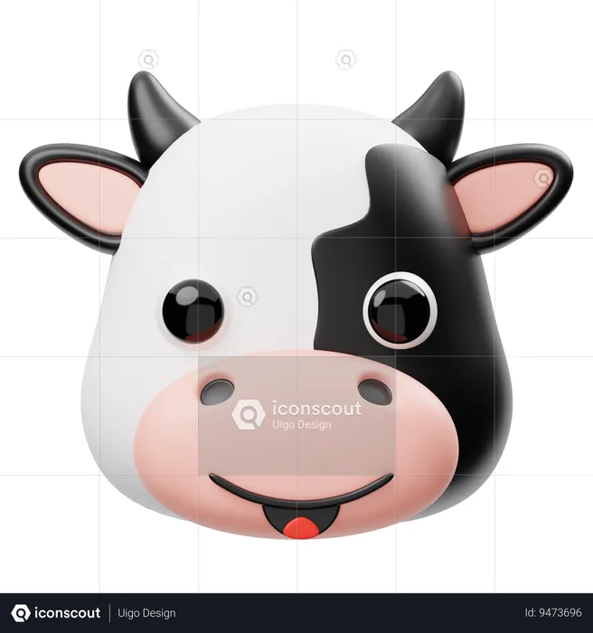 Cow Head  3D Icon