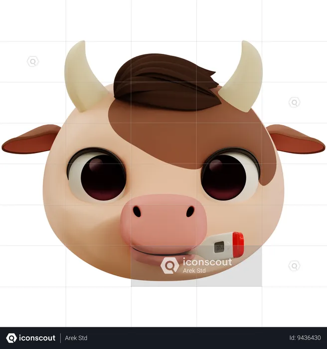 Cow Sick Emoji Emoji 3D Icon