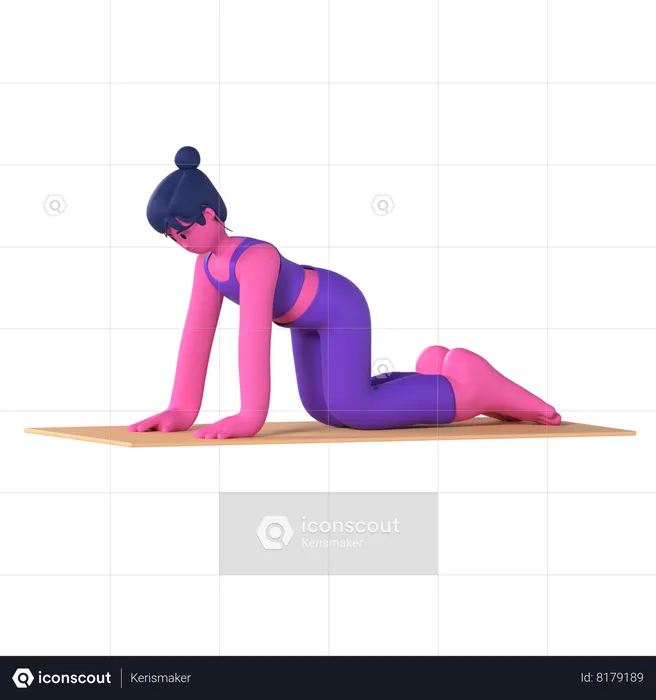 Cow Stretch Pose  3D Icon