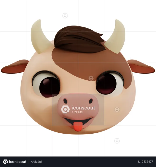 Cow Ugly Face Emoji Emoji 3D Icon