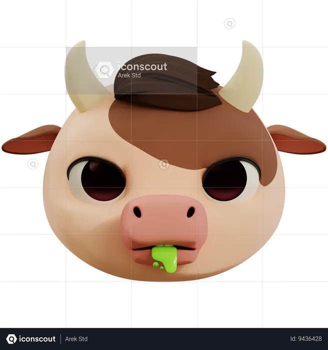 Cow Vomiting Emoji Emoji 3D Icon