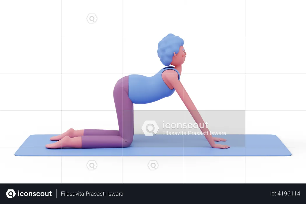 Cow Yoga Pose  3D Illustration