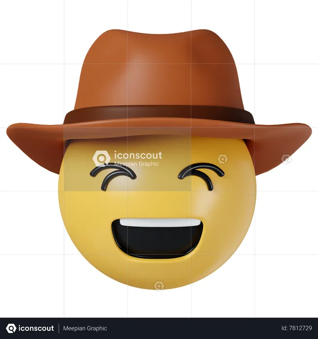 Cowboy Emoji 3D Icon