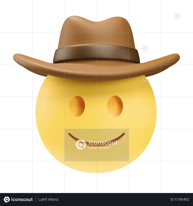 Cowboy Emoji 3D Icon