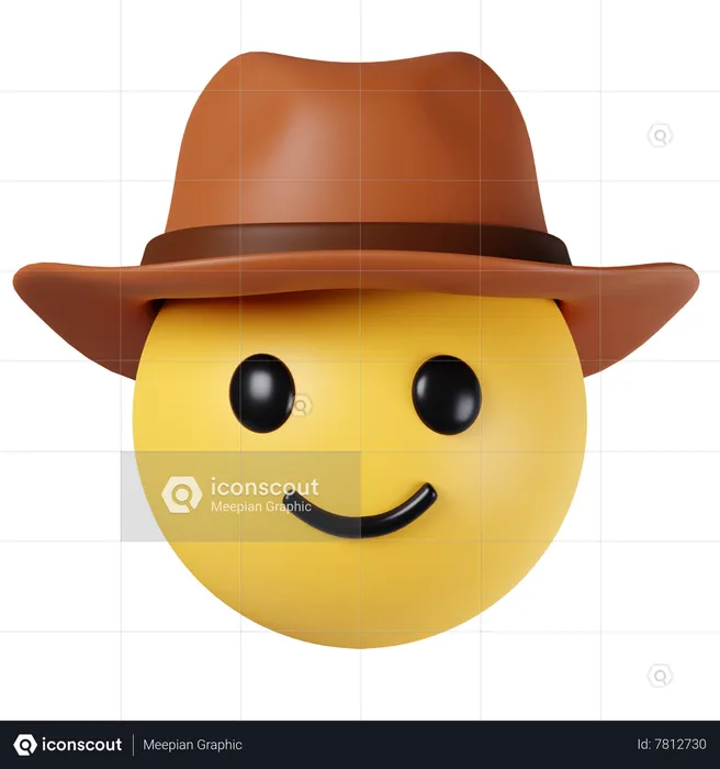 Cowboy Emoji 3D Icon