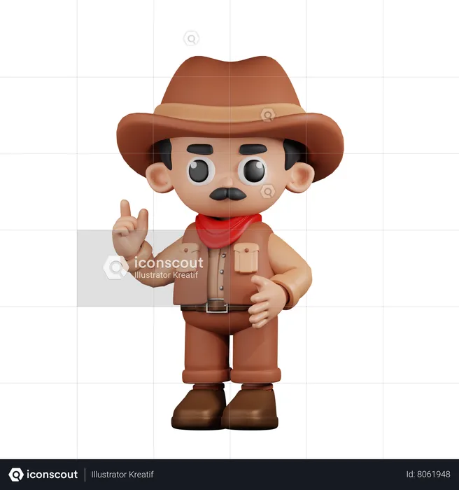 Cowboy dando conselhos  3D Illustration