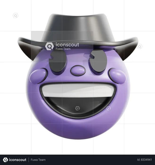 Cowboy hat face Emoji 3D Icon