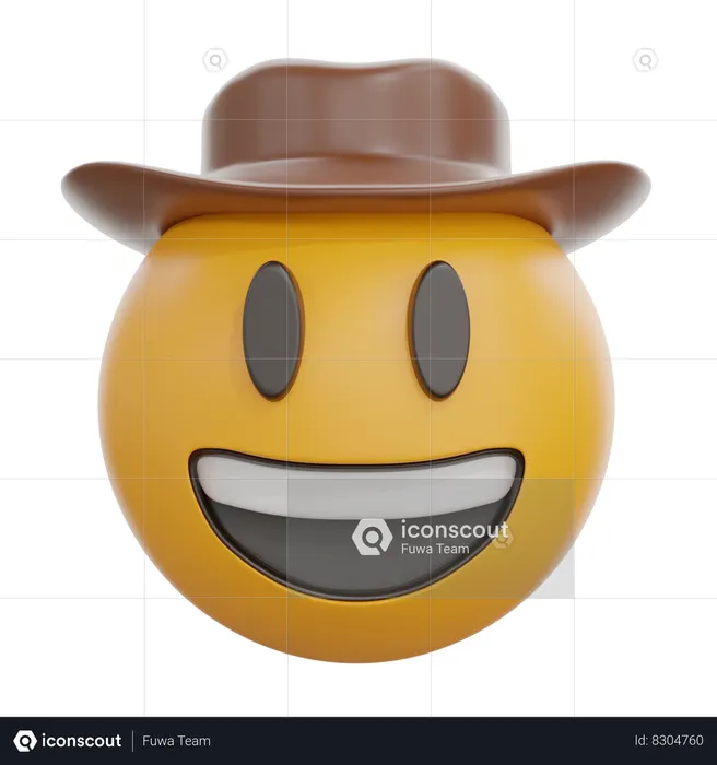 Cowboy Hat Face Emoji 3D Icon