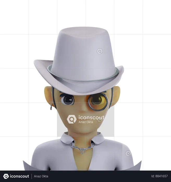 Cowboy porte un chapeau  3D Icon