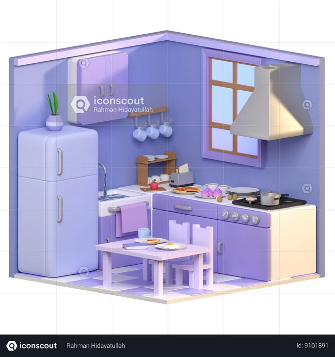 Cozinha  3D Icon