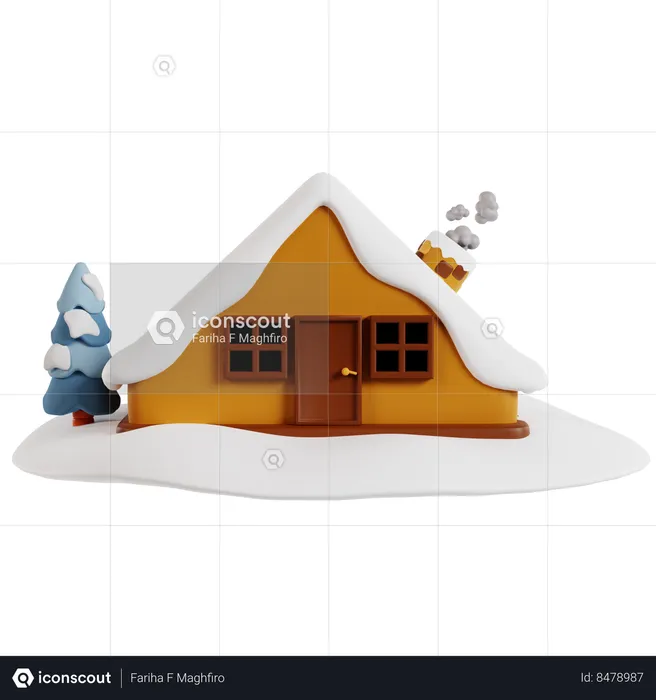Cozy Winter Wonderland Home  3D Icon