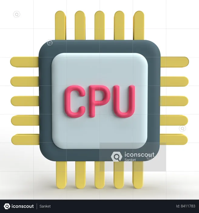 CPU  3D Icon