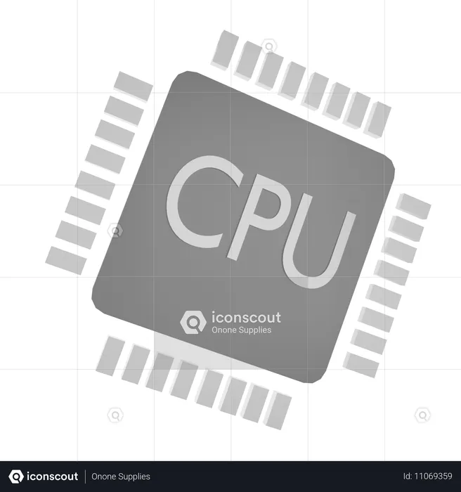 CPU  3D Icon