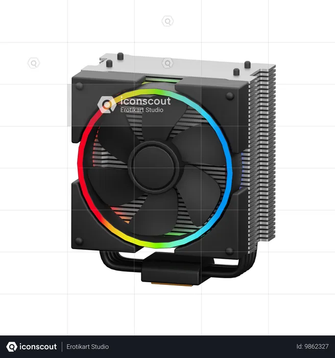 CPU Cooler RGB  3D Icon