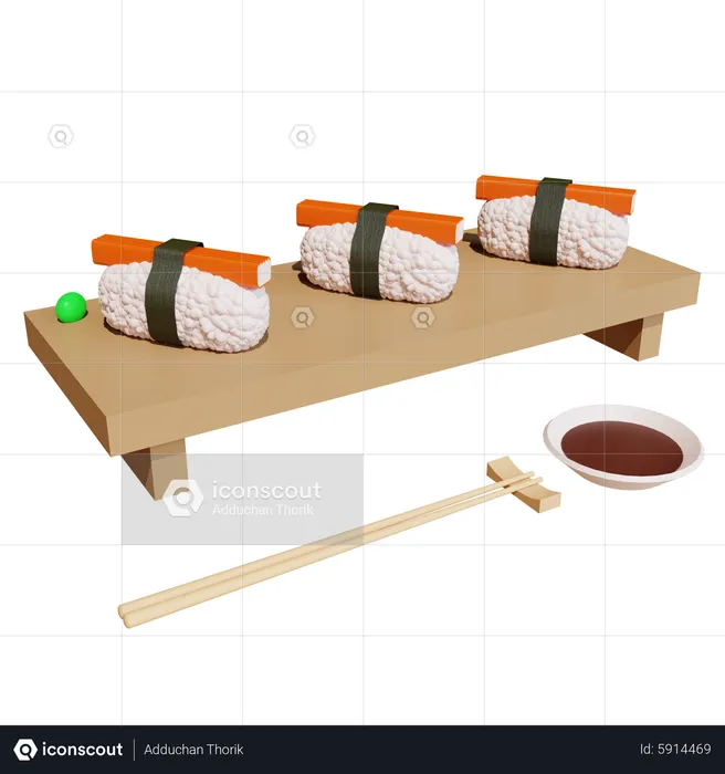 Crabstick Sushi  3D Icon