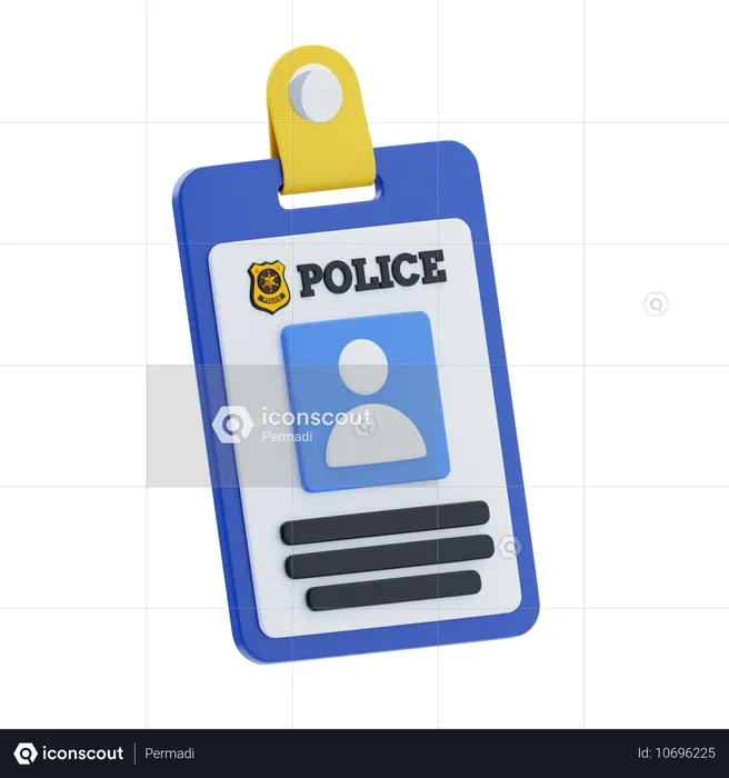 Crachá de identificação policial  3D Icon