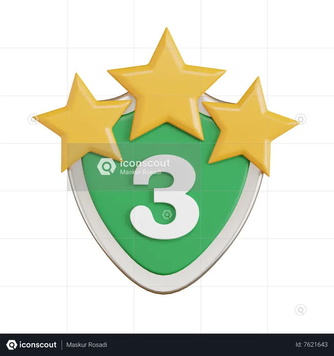 Distintivo de terceiro lugar  3D Icon