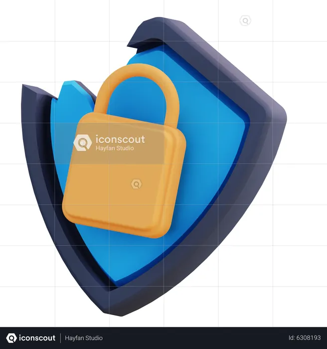 Cracked Security  3D Icon