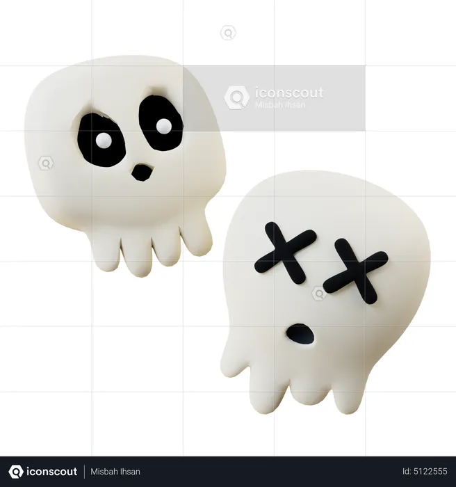 Crâne effrayant  3D Icon