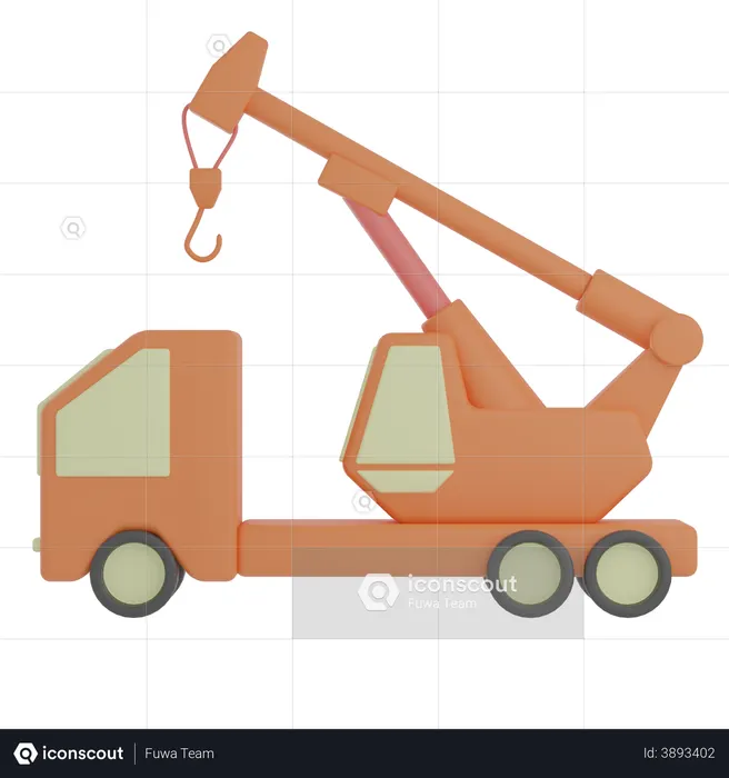 Crane Truck  3D Illustration