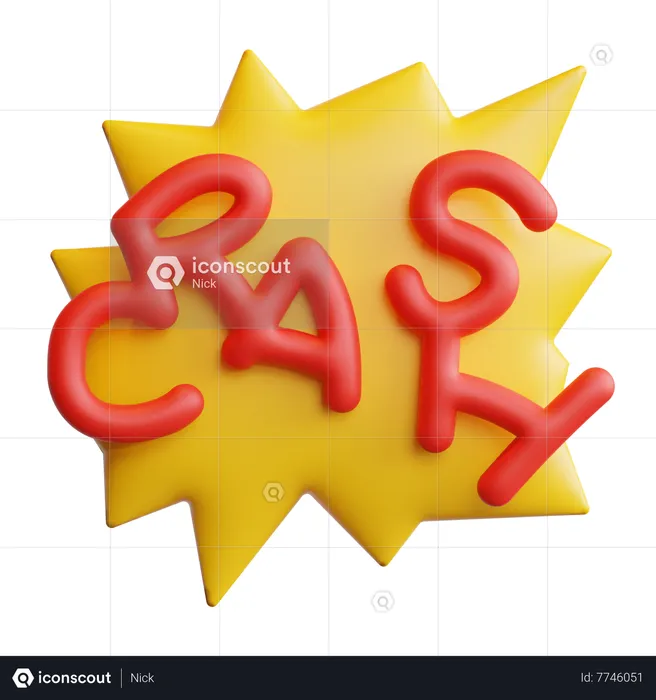 Crash Emoji 3D Icon