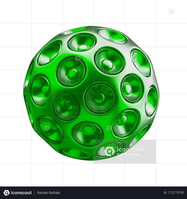 Cratered Sphere Shape  3D Icon