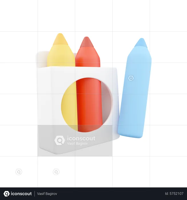 Crayon Color  3D Icon