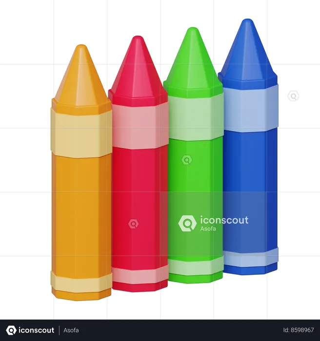 Crayon Colors  3D Icon