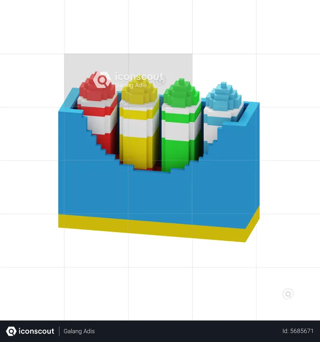 Couleur des crayons  3D Icon