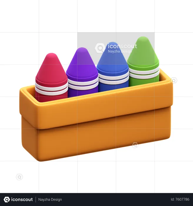 Crayons Box  3D Icon