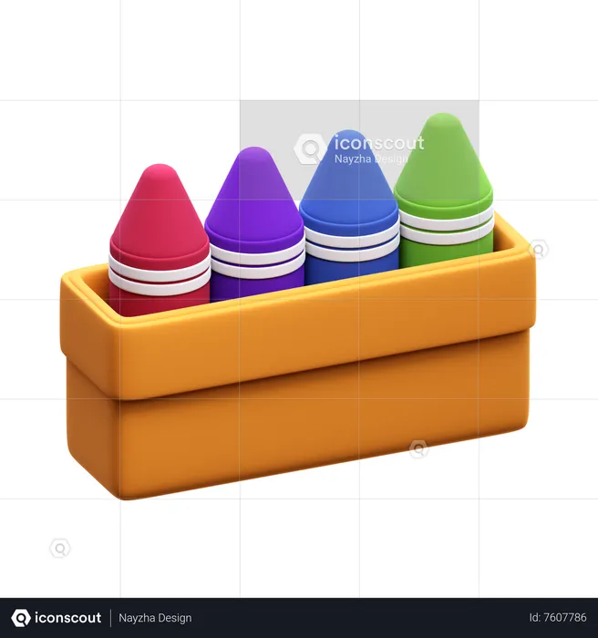 Crayons Box  3D Icon