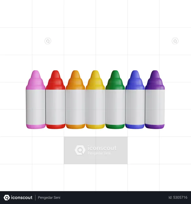 Crayons Color  3D Icon