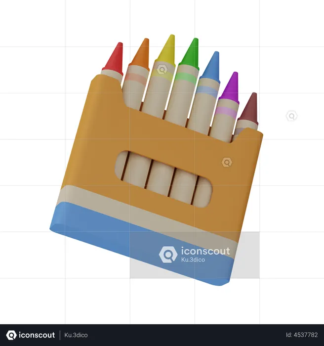 Crayons Color  3D Illustration