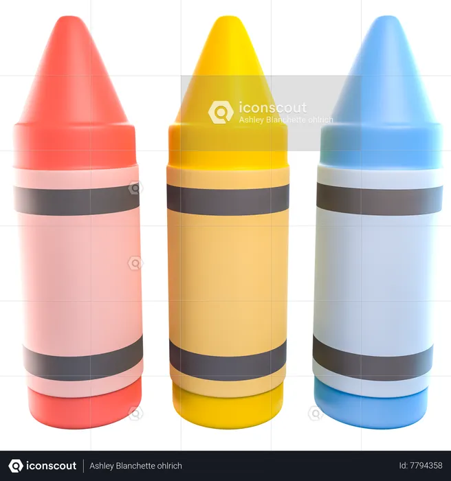 Crayons Color  3D Icon