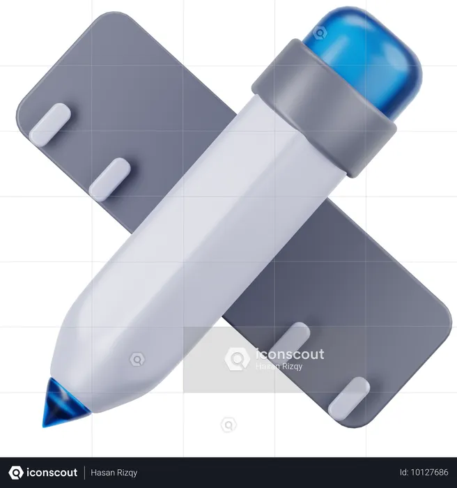 Crayon et rouleaux  3D Icon