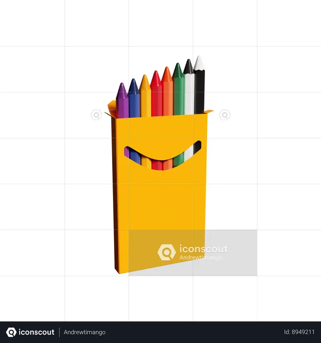 Crayons Pack  3D Icon