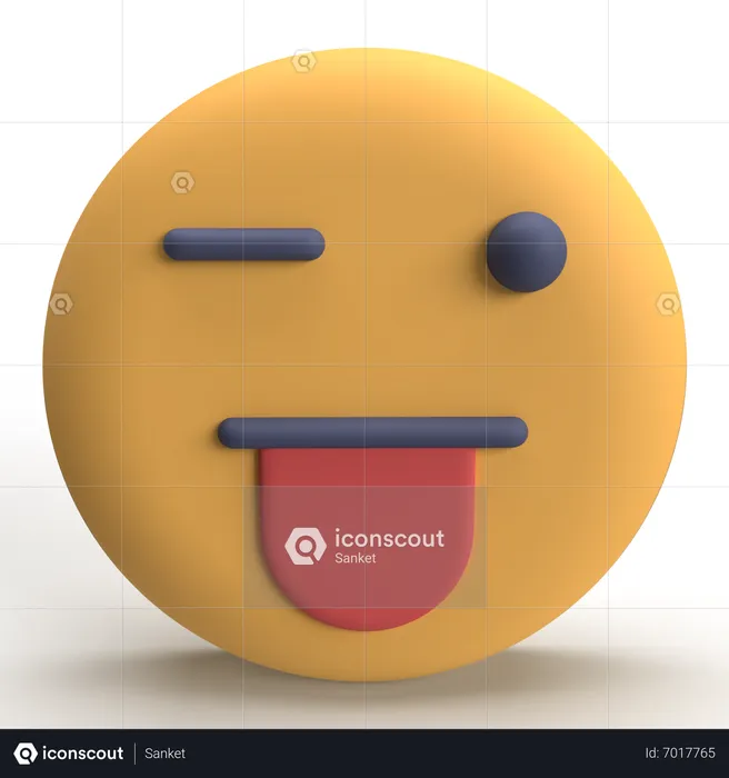 Crazy Emoji Logo 3D Icon