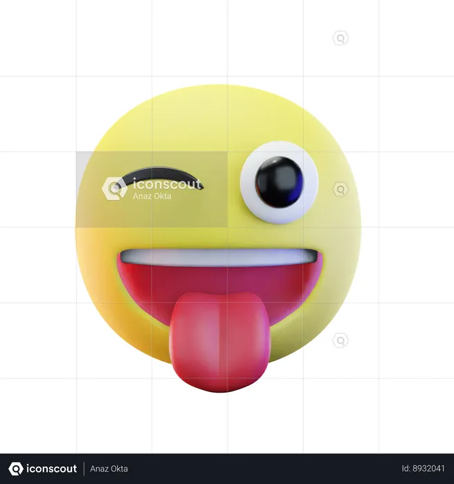Crazy Face Emoji Emoji 3D Icon