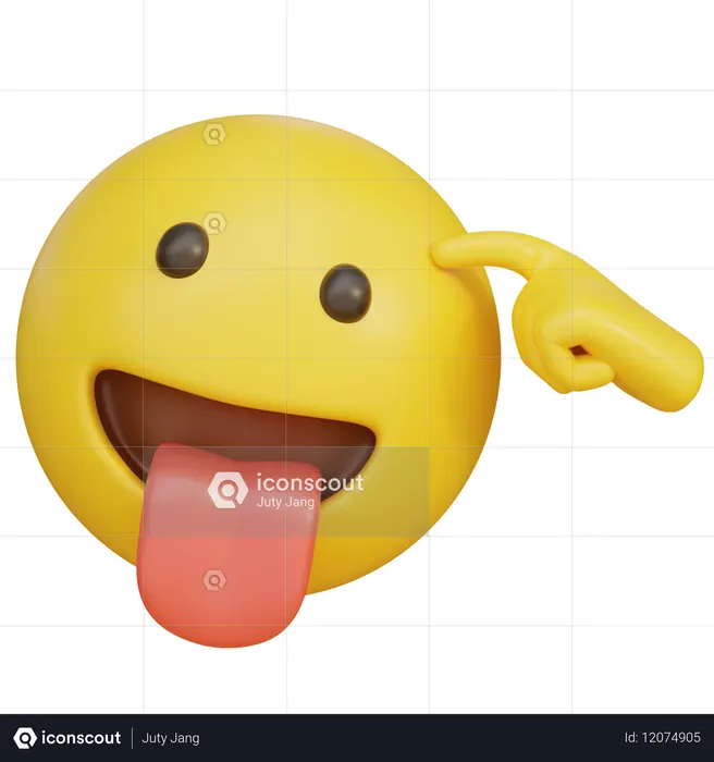 Crazy Mad Stick Tongue Out Expression Emoji Emoji 3D Icon