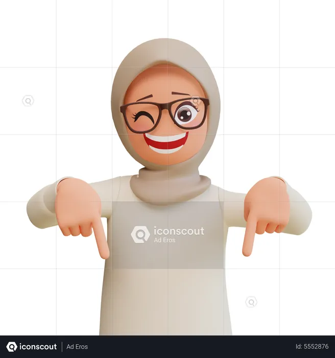 Crazy Muslim Woman  3D Illustration