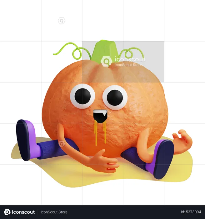 Crazy Pumpkin  3D Illustration