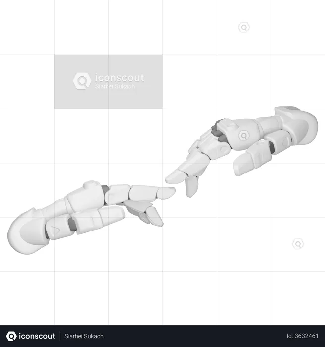 Creation Robot hand  3D Illustration