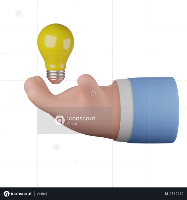 Creative Idea hand gesture  3D Icon
