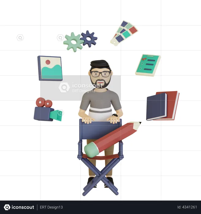 Creative Worker  3D Illustration