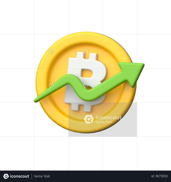 Crecimiento de bitcoin  3D Icon