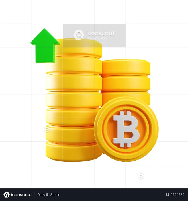 Crecimiento de bitcoin  3D Icon