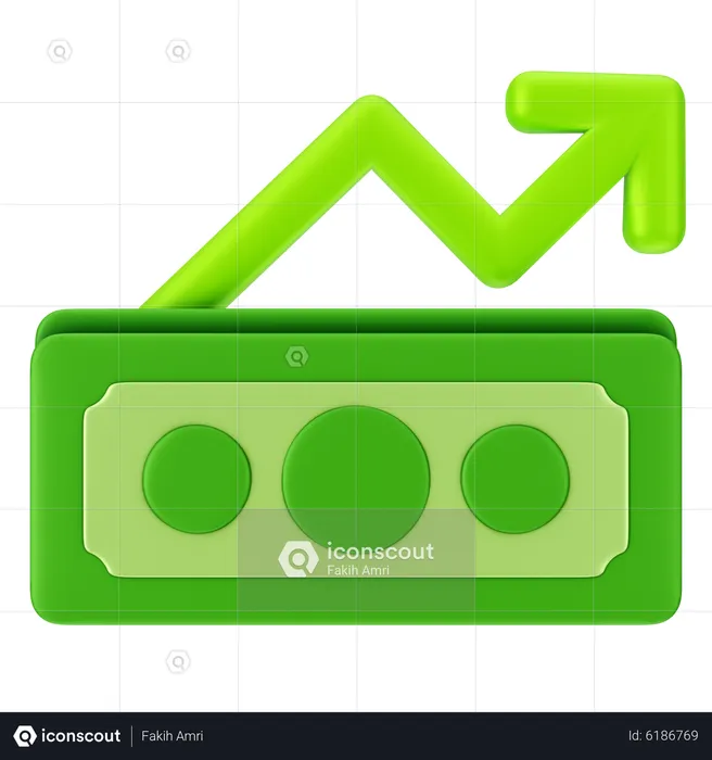 Crecimiento de ganancias  3D Icon